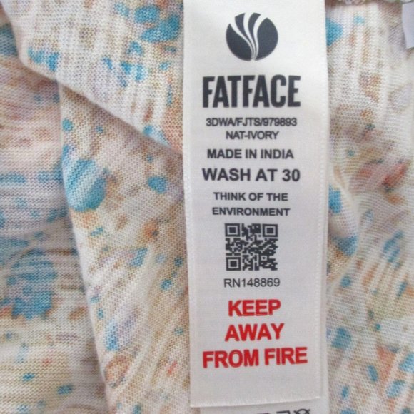 NWT Fat Face Lucia Mineral Top , Short Sleeve, Shirred Top, Multicolor, Size 14 - Picture 14 of 16